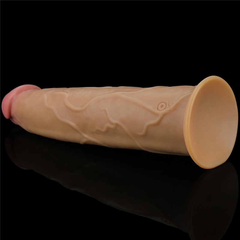 Silikonowy analny penis z przyssawką żylasty 23cm